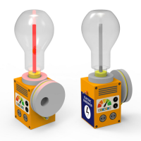 손 발전기로 켜는 전구 조명등