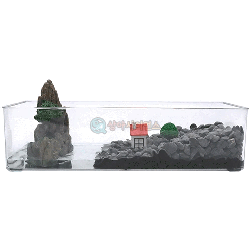 해수면 상승 피해 모형실험(자갈+모형)(1인용 포장)