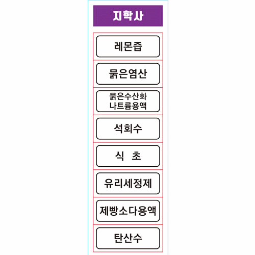 (지학사)산과 염기 여러가지용액스티커(2종-10매입)