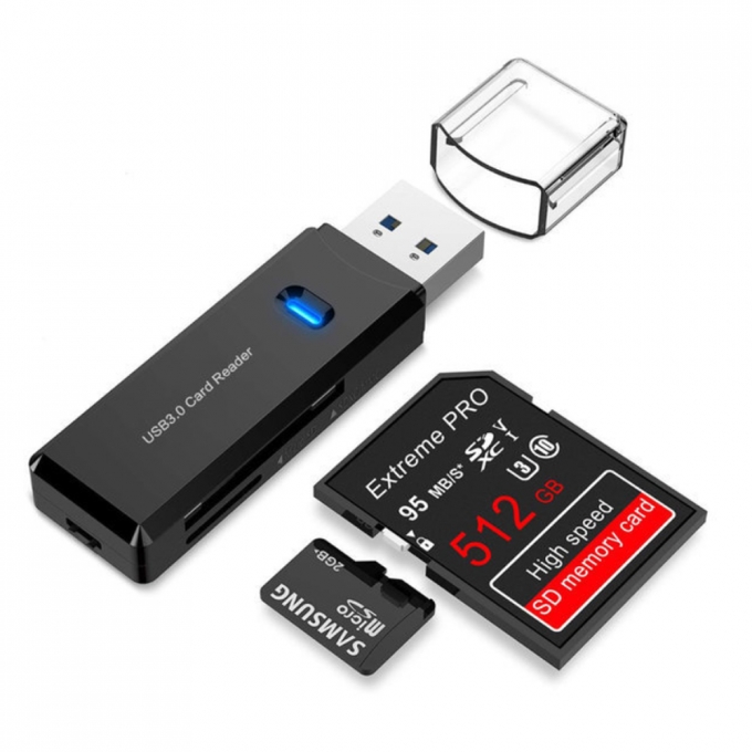 CR-200A USB 3.0 SD카드 마이크로SD 메모리 카드 리더기