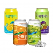 과일에이드 350ml X 24캔 (레몬/한라봉/청포도/키위) 2종 선택