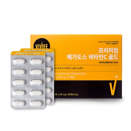 [비비프] 프리미엄 메가도스 비타민C 골드(1200mg X 180정) * 2박스 12개월분