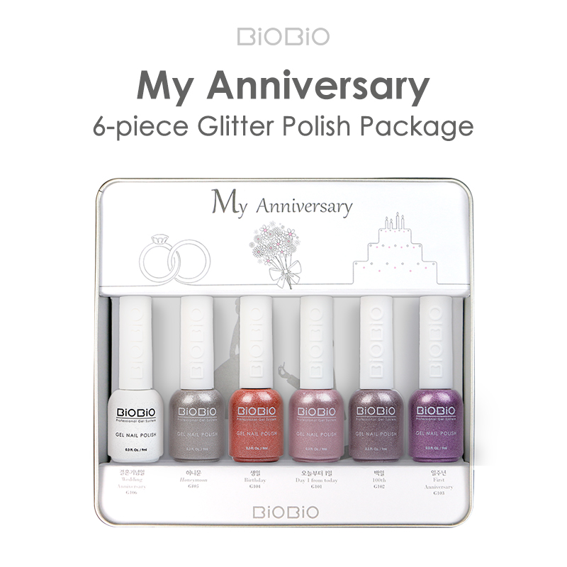 [Nail Gel Polish] Gel Polish Glitter Color My Anniversary Series Package_BiOBio