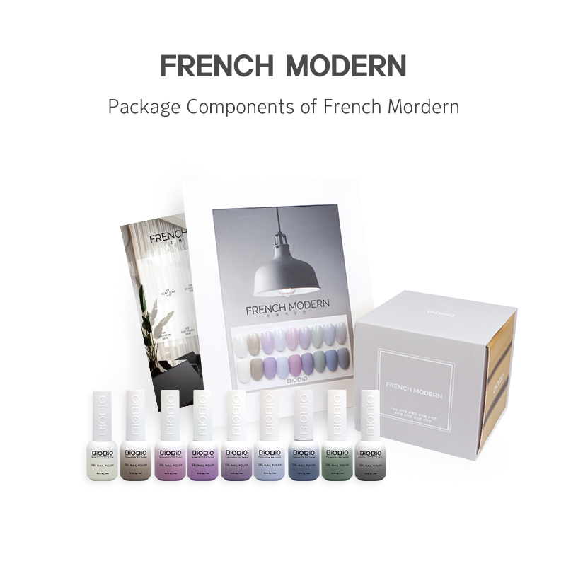 [Nail Gel Polish] Gel Polish Nude Color French Modern Series Package_BiOBio