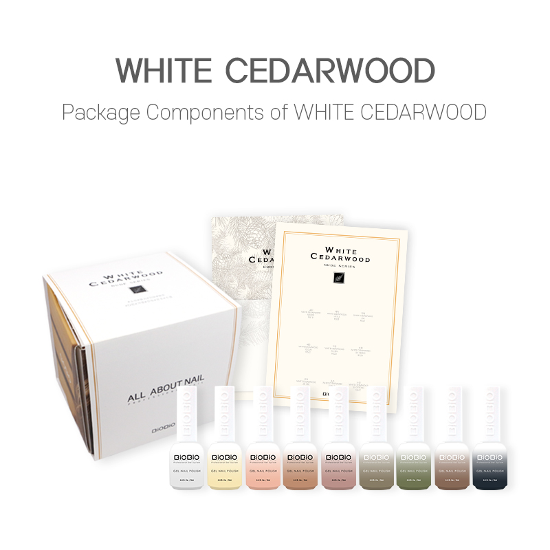 Biobio Gel Polish Nude Color White Cedar Wood Series Set Discount
