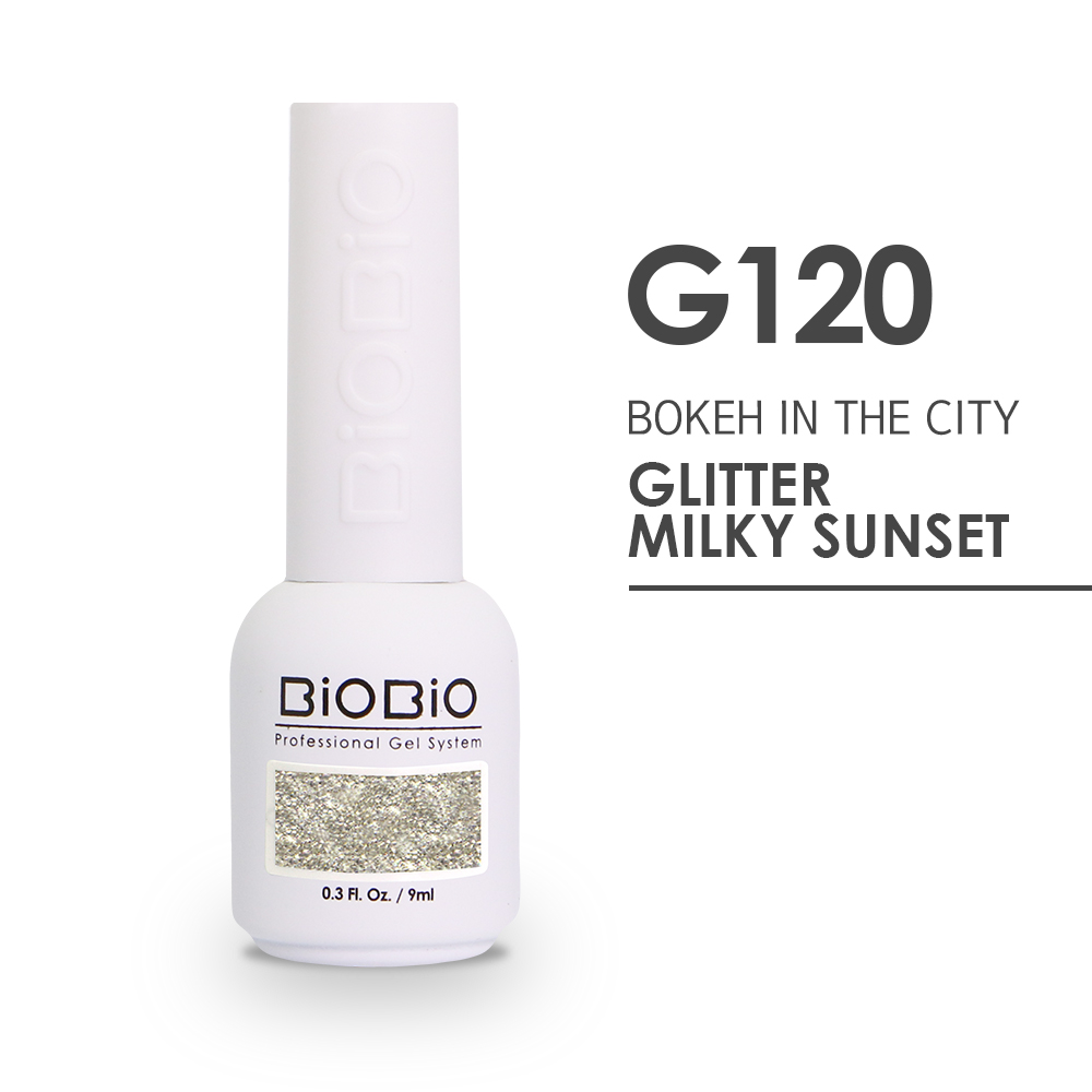 [Professional Gel nail] Fall New Color - G120 Bokeh In the City \"GLITTER MILKY SUNSET\"