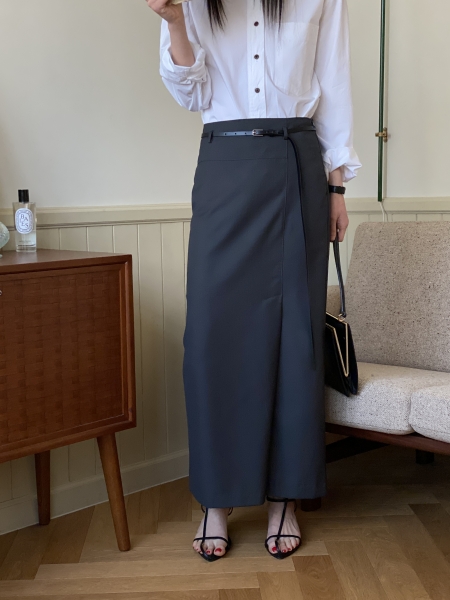 maxi-long skirt(charcoal)