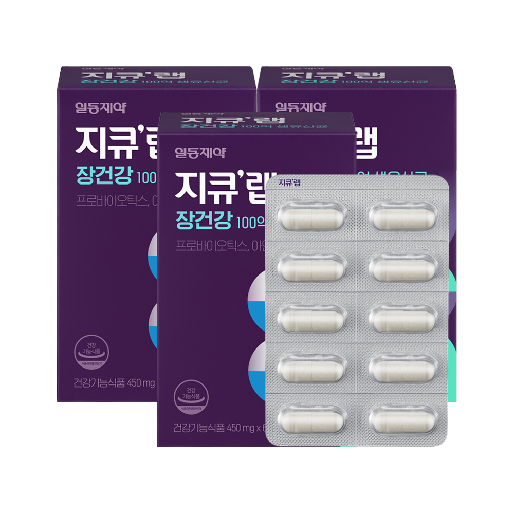 지큐랩 장건강 100억 생유산균 60캡슐 3박스 (6개월분)