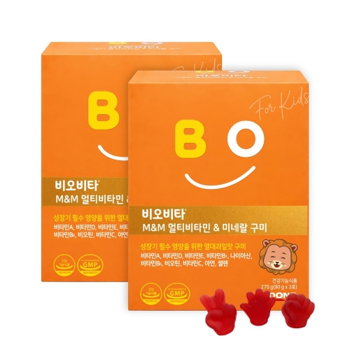 비오비타 M&M 멀티비타민&미네랄구미 열대과일맛 3포 2박스