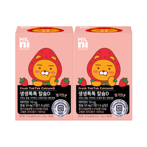 마이니 생생톡톡 칼슘D 딸기우유맛 108정 2박스