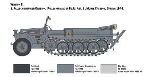 [IT6561S] ITALERI 1/35 Sd. Kfz. 10 Demag D7 with German Paratroopers