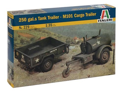 [IT0229S] ITALERI 1:35 250 GAL.S TANK TRAILER - M101 CARGO TRAILER