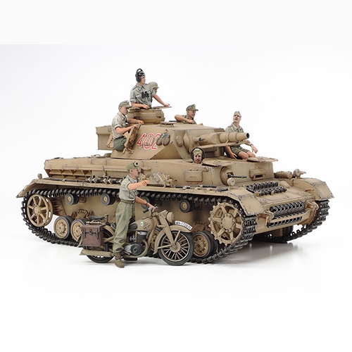 [25208] 1/35 PANZERKAMPFWAGEN IV Ausf.F & Motorcycle N.Africa