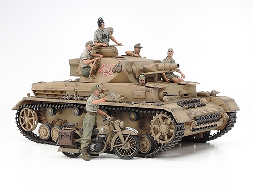 [25208] 1/35 PANZERKAMPFWAGEN IV Ausf.F & Motorcycle N.Africa