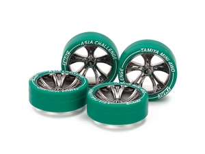 [95686] Small Dia. Low-Profile Tire & Black Plated A-Spoke Wheel Set (TMAC)