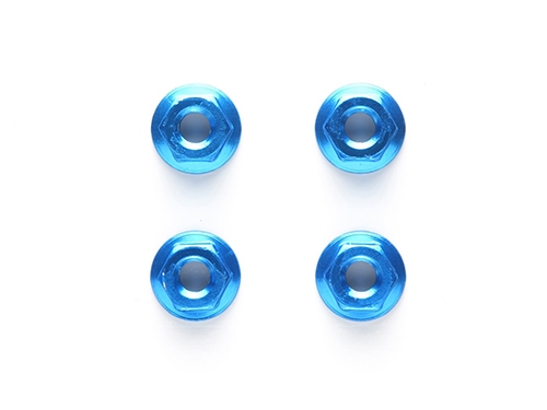 [42143] 4mm ALU Serrated Nut Blue(*4)