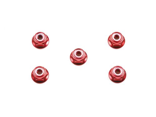 [53160] Anodized Flange Lock Nuts - 4mm(Red 5pcs)