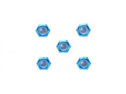 [54155] 3mm Thin Aluminum Lock Nut - 5pcs Blue