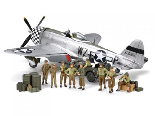 [89754] 1/48 P47D W/US Soldiers At Rest