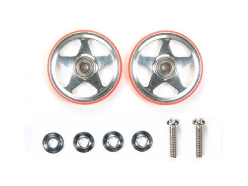 [94995] 19mm Aluminum Rollers (5 spokes) w/ plastic rings (red)