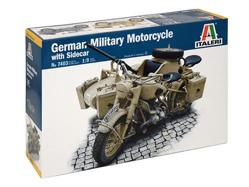 [IT7403S] ITALERI 1:9 German Milit. Motorcycle with Sidecar