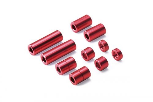 [95388] Alu Spacer 5 Types 2 each Red