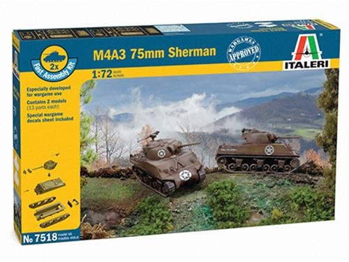[IT7518S] ITALERI 1:72 M4A3 75 mm SHERMAN 2 FAST ASSEMBLY MOD