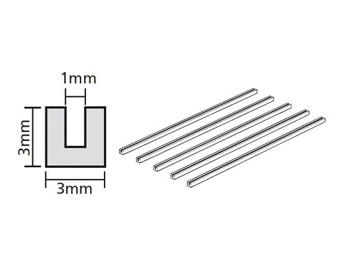 [70207] Clear Plastic Beams 3mm U 5