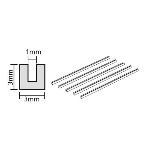 [70207] Clear Plastic Beams 3mm U 5