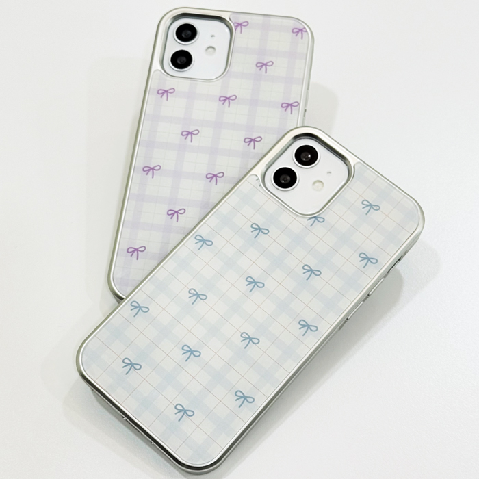 [실버프레임 체크리본]