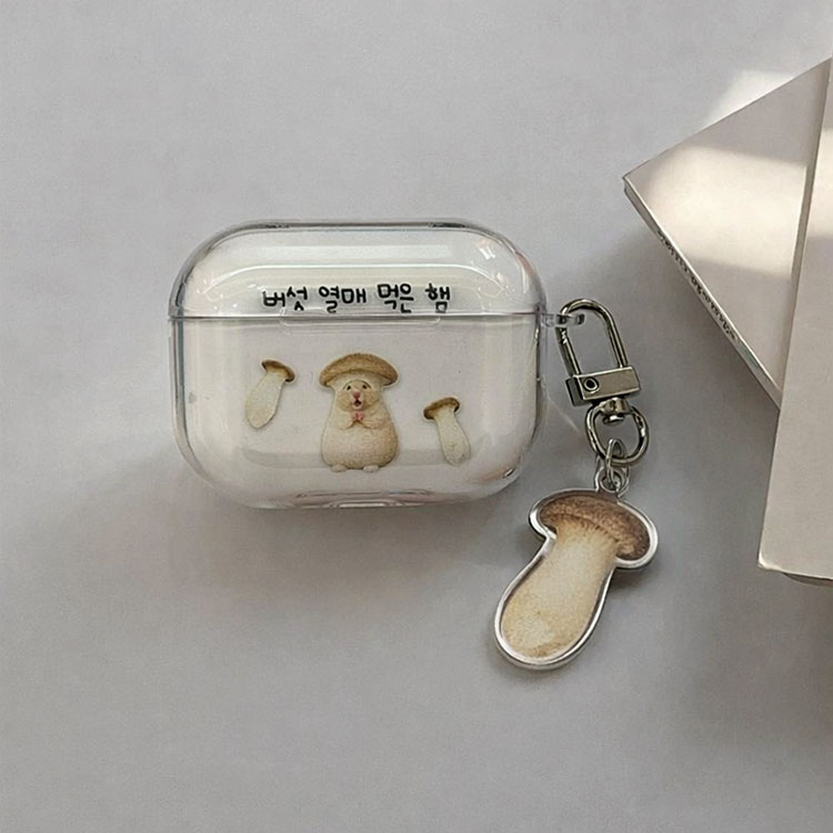 [키링+투명에어팟 버섯햄]