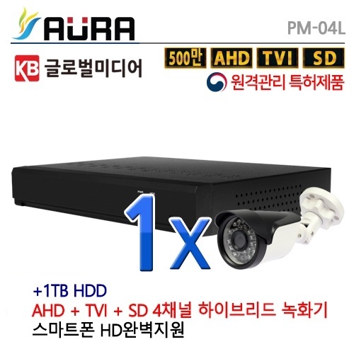 PM-04L [1TB 포함] [AHD 400만 & 500만 적외선] CCTV 1세트 풀패키지