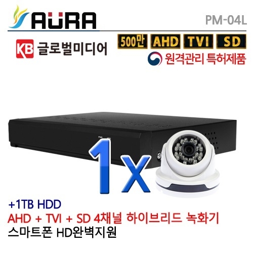 PM-04L [1TB 포함] [AHD 400만 & 500만 돔적외선] CCTV 1세트