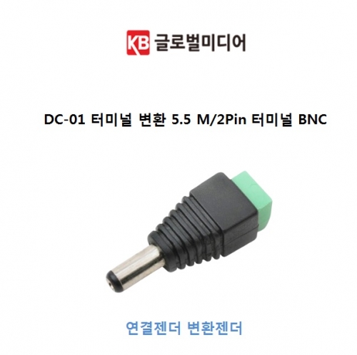 DC-01 터미널 변환 5.5 M/2Pin 터미널 BNC UTP TO CCTV