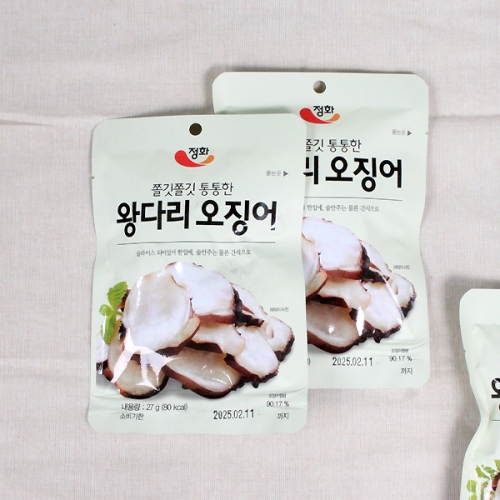 정화 쫄깃쫄깃한 왕다리 오징어 27gX5개(1묶음)
