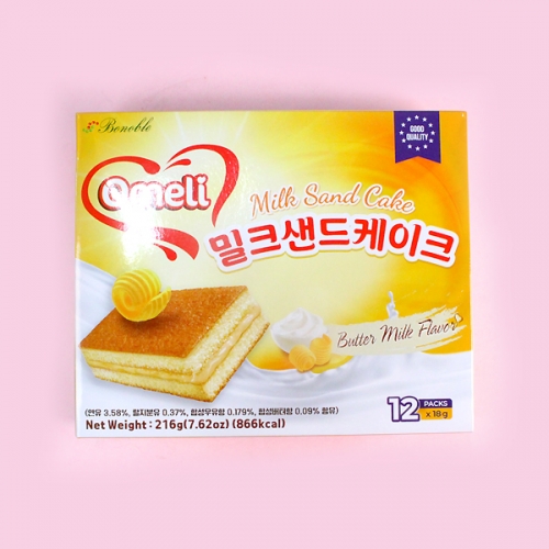 [개인회원] 오멜리 밀크샌드케이크 216gX12개(1박스)