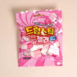 드럼스틱모양 젤리 딸기앤 밀크향 50gX10개(1곽)