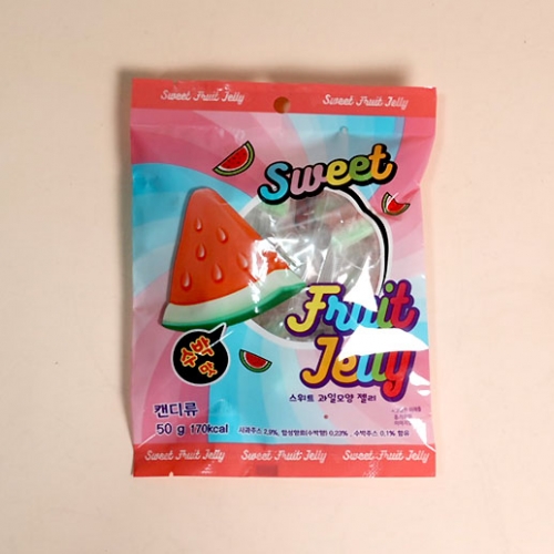 [타임세일]스위트 과일모양 젤리 수박맛 50gX10개 (1묶음)
