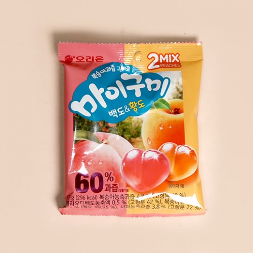 오리온 마이구미 백도 앤 황도 97gX9개(1곽)