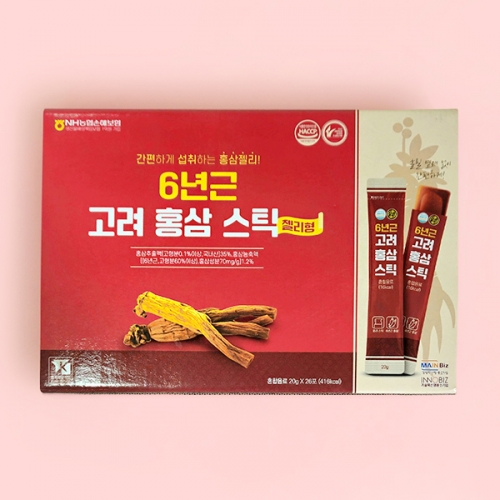 6년근 고려 홍삼 스틱 20gX26포 1곽