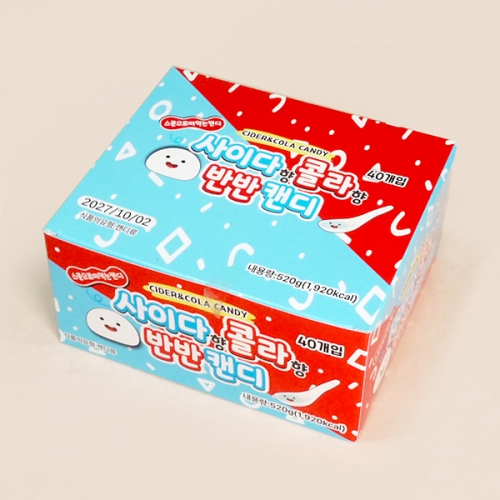 사이다향 콜라향 반반캔디 520g(40입)