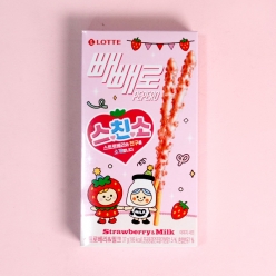 롯데 빼빼로 스트로베리 앤 밀크 37gX40개(1박스)