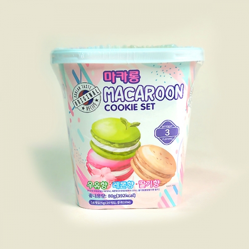 마카롱 쿠키세트 세가지맛 80gX36개(1박스)