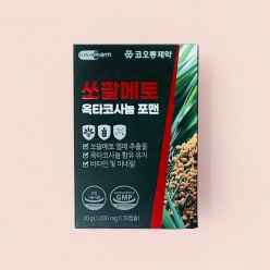 코오롱제약 쏘팔메토 옥타코사놀 포맨 30g(1000mgX30캡슐) 1곽