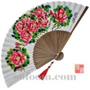 n1880 29cm찔레꽃그림한지부채