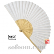 n4816 39cm고급무지부직포부채- 흰살