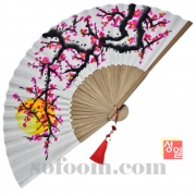 n4840 29cm달그림매화꽃한지부채