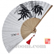 n292 29cm대나무그림한지부채