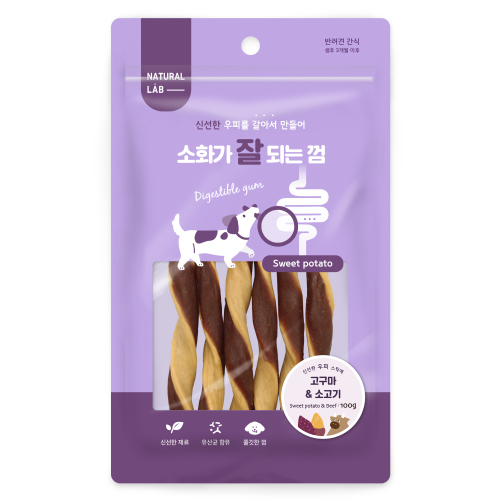 네츄럴랩 소화가 잘되는 강아지 껌 고구마&소고기 100g