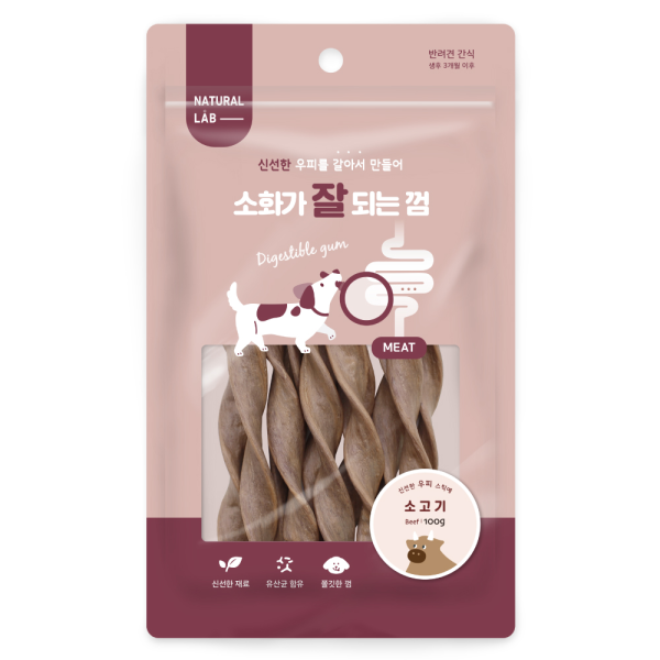 네츄럴랩 소화가 잘되는 강아지 껌 소고기 100g